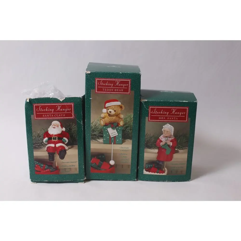 Vintage Christmas Stocking Hangers by Hallmark Set of 3 Holiday ~ 260209-WH 963